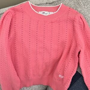 Girl’s Vineyard Vines Coral Crew Neck Sweater